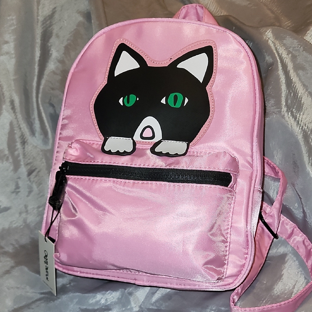 Marc Tetri Cat Backpack Pink Nylon BNWT HL Purse Size Ty Ls M